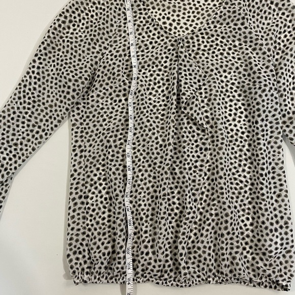 Cleo Leopard Print Long Sleeve Blouse with Ruffle Front, Size XS - Picture 6 of 9